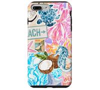 Estética playa caballito de mar tortuga verano preppy teñido anudado floral Carcasa para iPhone 7 Plus/8 Plus