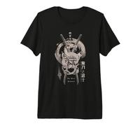 Estética samurái dragón japonés en Arte Tatuaje Retro Estilo Camiseta Premium
