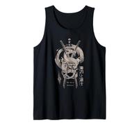Estética samurái dragón japonés en Arte Tatuaje Retro Estilo Camiseta sin Mangas
