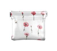 Estético Peach Carnations - Monederos de cuero para mujer, organizador único de llaves para mujeres, niños y niñas, Claveles estéticos de melocotón, 4.33"(L) x 3.74"(W) x 0.39"(H), Classic