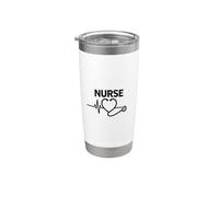 Estetoscopio de corazón con latido de corazón de enfermería, diseño médico minimalista Vaso térmico de acero inoxidable de doble pared