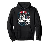 Estetoscopio de corazón I Love My Doctor Sudadera con Capucha