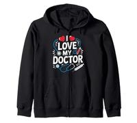 Estetoscopio de corazón I Love My Doctor Sudadera con Capucha