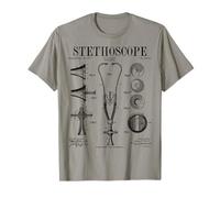 Estetoscopio Old Vintage Patente Dibujo Impresión Doctor Enfermera Camiseta