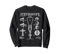 Estetoscopio Old Vintage Patente Dibujo Impresión Doctor Enfermera Sudadera