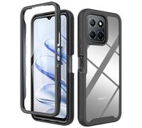 ESTH® Funda para Honor X8 5G/Honor 70 Lite 5G [Protección Completa Anti-caída de 360°] Carcasa Transparente de Grado Militar con Protector de Pantalla Incorporada, Negro