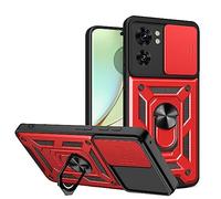 ESTH® Funda para Motorola Edge 40 con Protección de Cámara Cubierta y Soporte de Anillo [Compatible con Soporte Magnético para Coche] Carcasa Grado Militar Anti-caída, Rojo