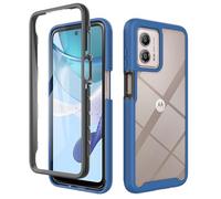 ESTH® Funda para Motorola Moto E14/Moto G24/G04/G04s [Protección Completa Anti-caída de 360°] Carcasa Transparente de Grado Militar con Protector de Pantalla Incorporada, Azul Oscuro