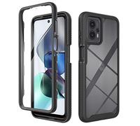 ESTH® Funda para Motorola Moto G13/G23 [Protección Completa Anti-caída de 360°] Carcasa Transparente de Grado Militar con Protector de Pantalla Incorporada, Negro