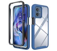 ESTH® Funda para Motorola Moto G54 5G [Protección Completa Anti-caída de 360°] Carcasa Transparente de Grado Militar con Protector de Pantalla Incorporada, Azul Oscuro