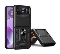 ESTH® Funda para Motorola RAZR 40 con Protección de Cámara Cubierta y Soporte de Anillo [Compatible con Soporte Magnético para Coche] Carcasa Grado Militar Anti-caída, Negro