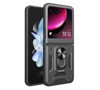 ESTH® Funda para Motorola RAZR 40 Ultra con Protección de Cámara Cubierta y Soporte de Anillo [Compatible con Soporte Magnético para Coche] Carcasa Grado Militar Anti-caída, Negro