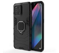 ESTH® Funda para OPPO Find X3 Pro/Find X3 con Giratorio Soporte de 360° [5X Grado Militar Anti-caída Protección] Carcasa Parachoque PC + TPU, Negro