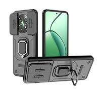 ESTH® Funda para Realme 12 5G/Realme 12x 5G con Protección de Cámara Cubierta y Soporte de Anillo [Compatible con Soporte Magnético para Coche] Carcasa Grado Militar Anti-caída, Negro