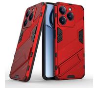 ESTH® Funda para Realme C61 4G/Realme C63 4G Compatible con Soporte Magnético para Coche [Grado Militar Anti-caída Protección] Carcasa Parachoque PC + TPU con Soporte Invisible, Rojo