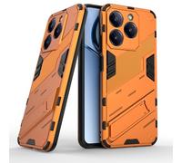 ESTH® Funda para Realme C61 4G/Realme C63 4G Compatible con Soporte Magnético para Coche [Grado Militar Anti-caída Protección] Carcasa Parachoque PC + TPU con Soporte Invisible, Naranja