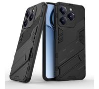 ESTH® Funda para Realme C61 4G/Realme C63 4G Compatible con Soporte Magnético para Coche [Grado Militar Anti-caída Protección] Carcasa Parachoque PC + TPU con Soporte Invisible, Negro
