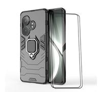 ESTH® Funda para Realme GT 6 5G/Realme GT 6T 5G con 2 Piezas Protector de Pantalla, Giratorio Soporte de 360°, Compatible con Soporte Magnético para Coche, Carcasa Negro