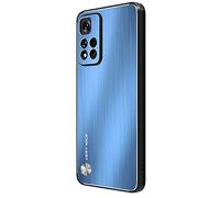 ESTH® Funda para Xiaomi Poco M4 Pro 5G, Armadura híbrida de Aluminio Metal a Prueba de Golpes Marco de Parachoques Carcasa de Silicona Suave, Azul
