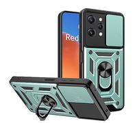 ESTH® Funda para Xiaomi Redmi 12 4G/Redmi 12 5G con Protección de Cámara Cubierta y Soporte de Anillo [Compatible con Soporte Magnético para Coche] Carcasa Grado Militar Anti-caída, Verde