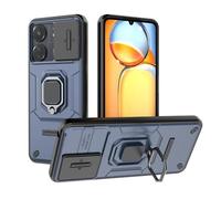 ESTH® Funda para Xiaomi Redmi 13C (4G/5G)/Poco C65 4G con Protección de Cámara Cubierta y Soporte de Anillo [Compatible con Soporte Magnético para Coche] Carcasa Grado Militar Anti-caída, Azul