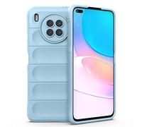 ESTH® Funda Silicona Líquida para Huawei Nova 8i con Protección Antigérmenes, Carcasa Antichoque de Grado Militar con Revestimiento de Microfibra Suave, Azul Claro