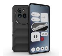 ESTH® Funda Silicona Líquida para Nothing Phone (3a) Pro con Protección Antigérmenes, Carcasa Antichoque de Grado Militar con Revestimiento de Microfibra Suave, Negro