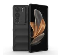 ESTH® Funda Silicona Líquida para Vivo V29 con Protección Antigérmenes, Carcasa Antichoque de Grado Militar con Revestimiento de Microfibra Suave, Negro