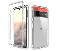 ESTH® Funda Transparente para Google Pixel 6 Pro, Protector Antigolpes de 360 Grados, Carcasa de Silicona con PC Bumper, Sin Protector de Pantalla, Transparente