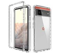 ESTH® Funda Transparente para Google Pixel 6, Protector Antigolpes de 360 Grados, Carcasa de Silicona con PC Bumper, Sin Protector de Pantalla, Transparente