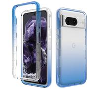 ESTH® Funda Transparente para Google Pixel 8 con Protector de Pantalla, Carcasa de Silicona con PC Bumper, Protector Antigolpes de 360 Grados, Azul