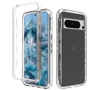 ESTH® Funda Transparente para Google Pixel 8 Pro con Protector de Pantalla, Carcasa de Silicona con PC Bumper, Protector Antigolpes de 360 Grados, Transparente