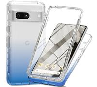 ESTH® Funda Transparente para Google Pixel 8a con Protector de Pantalla, Carcasa de Silicona con PC Bumper, Protector Antigolpes de 360 Grados, Azul