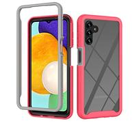 ESTH® Funda Transparente para Samsung Galaxy A04S/A13 5G, Protector Antigolpes de 360 Grados, Carcasa de Silicona con PC Bumper, Sin Protector de Pantalla, Rosa