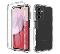 ESTH® Funda Transparente para Samsung Galaxy A14 (4G/5G) con Protector de Pantalla, Carcasa de Silicona con PC Bumper, Protector Antigolpes de 360 Grados, Transparente