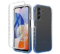 ESTH® Funda Transparente para Samsung Galaxy A15 (4G/5G) con Protector de Pantalla, Carcasa de Silicona con PC Bumper, Protector Antigolpes de 360 Grados, Azul
