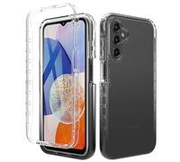 ESTH® Funda Transparente para Samsung Galaxy A25 5G con Protector de Pantalla, Carcasa de Silicona con PC Bumper, Protector Antigolpes de 360 Grados, Negro