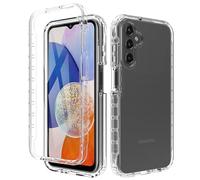 ESTH® Funda Transparente para Samsung Galaxy A25 5G con Protector de Pantalla, Carcasa de Silicona con PC Bumper, Protector Antigolpes de 360 Grados, Transparente