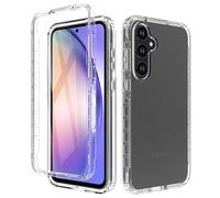 ESTH® Funda Transparente para Samsung Galaxy A55 5G con Protector de Pantalla, Carcasa de Silicona con PC Bumper, Protector Antigolpes de 360 Grados, Transparente