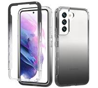 ESTH® Funda Transparente para Samsung Galaxy S22 5G, Protector Antigolpes de 360 Grados, Carcasa de Silicona con PC Bumper, Sin Protector de Pantalla, Negro