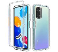 ESTH® Funda Transparente para Xiaomi Redmi Note 11 Pro(4G/5G), Protector Antigolpes de 360 Grados, Carcasa de Silicona con PC Bumper, Sin Protector de Pantalla, Transparente