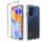 ESTH® Funda Transparente para Xiaomi Redmi Note 12 Pro 4G con Protector de Pantalla, Carcasa de Silicona con PC Bumper, Protector Antigolpes de 360 Grados, Transparente