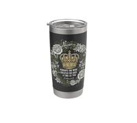 Esther Verse Christian Faith Floral Crown Queen Vaso térmico de acero inoxidable de doble pared