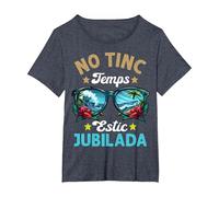 Estic Jubilada Regalo Friki Fiesta De Jubilación En Catalán Camiseta, Mujer Tallas Grandes, Azul Jaspeado, 5XL Grande