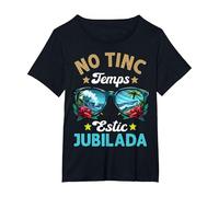 Estic Jubilada Regalo Friki Fiesta De Jubilación En Catalán Camiseta, Mujer Tallas Grandes, Negro, 4XL Grande
