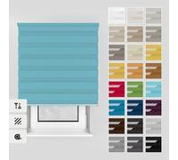 Estika Estor Doble con Perforación - 120x150 cm - Cielo Azul - Enrollable para Interior, Montaje en Techo o Pared, Ideal para Ventanas y Puertas