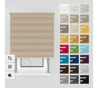 Estika Estor Doble con Perforación - 50x150 cm - Playa de Arena - Enrollable para Interior, Montaje en Techo o Pared, Ideal para Ventanas y Puertas