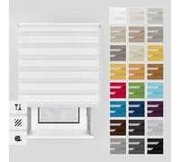 Estika Estor Doble con Perforación - 55x150 cm - Blanco - Enrollable para Interior, Montaje en Techo o Pared, Ideal para Ventanas y Puertas