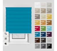 Estika Estor Doble con Perforación - 95x220 cm - Costa Azul - Enrollable para Interior, Montaje en Techo o Pared, Ideal para Ventanas y Puertas
