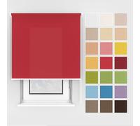 Estika Estor Enrollable con taladrar - 100x220 cm - Color: Rojo, Estor para Montaje en Techo y Pared, 25 Colores, para Interior, protección Visual para Ventana y Puerta de balcón.